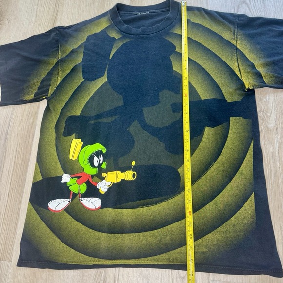 Vintage 1992 Marvin the Martian T-Shirt Mens Large Wild Oats Looney Tunes AOP - Picture 10 of 12